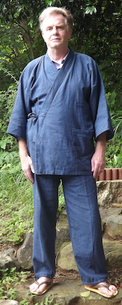 Japonais Samue Men's Traditional Work Wear Yoryu Coton Kimono Vert du Japon 